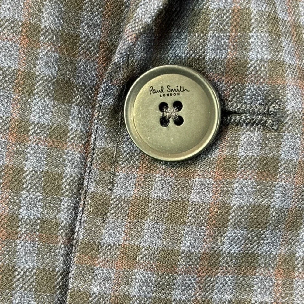 Paul Smith London The Byard Two Button Blazer Men 38R Blue Plaid Wool Made Italy